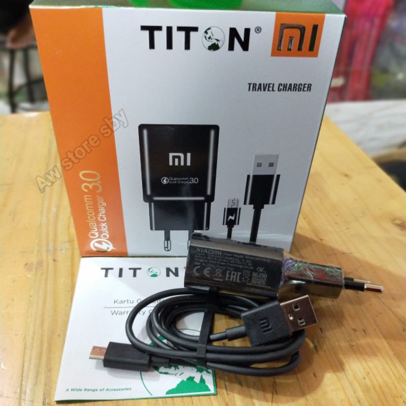 Charger Xiaomi Micro usb Quick charger 3.0 redmi 4A 4X 5A 6A 7A 8A 9A 9C Original by Titon