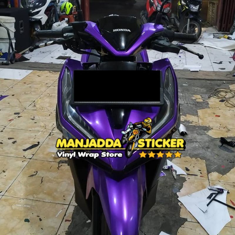 STIKER SKOT MOTOR WARNA UNGU METALIC CANDY SUPER GLOSSY