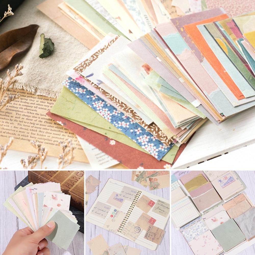 Top 60PCS Scrapbook Bahan Kertas DIY Kreatif Alat Tulis Sekolah Scrapbooking Card