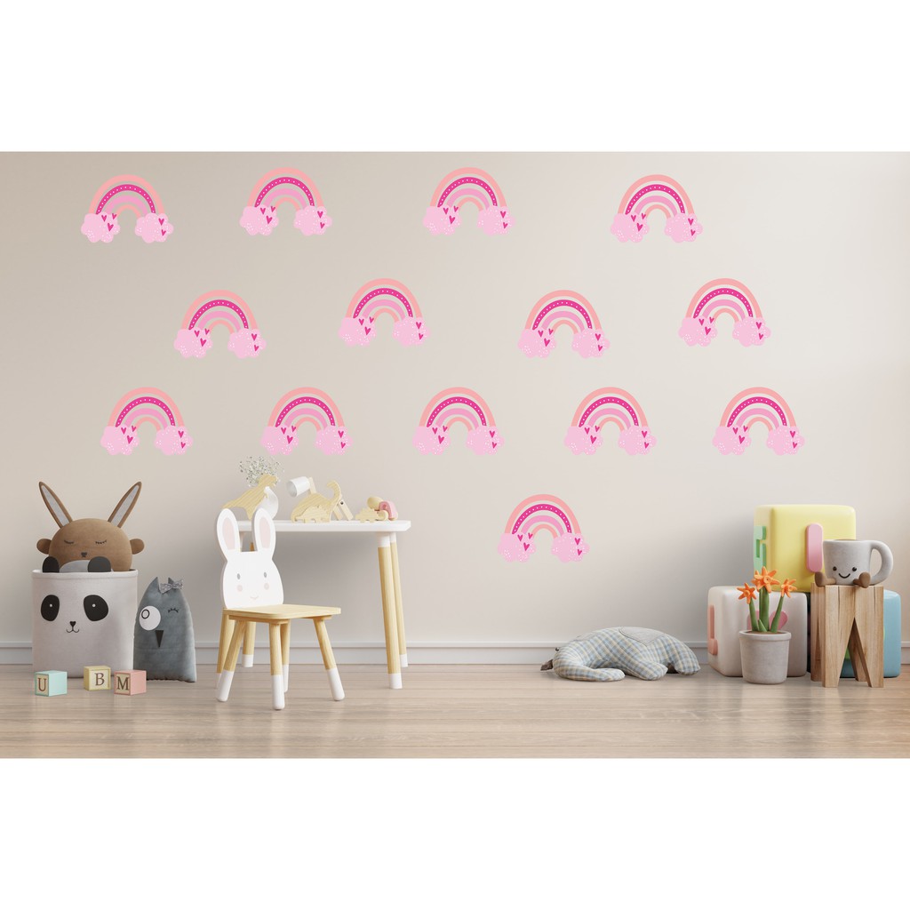 #45 Free Sticker Lampu - STIKER DINDING KAMAR TEMA RAINBOW KARAKTER BANYAK PILIHAN PELANGI RAINBOW