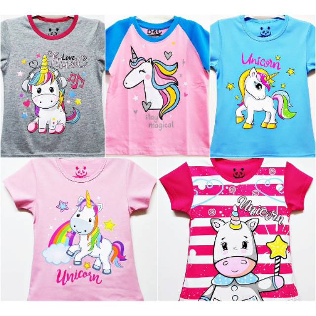  Kaos  Anak  Perempuan  Tema Unicorn LittlePony Shopee  