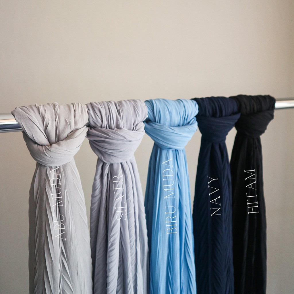 Kairo - Pashmina Plisket Padi - Hijab Pashmina Ceruty Premium