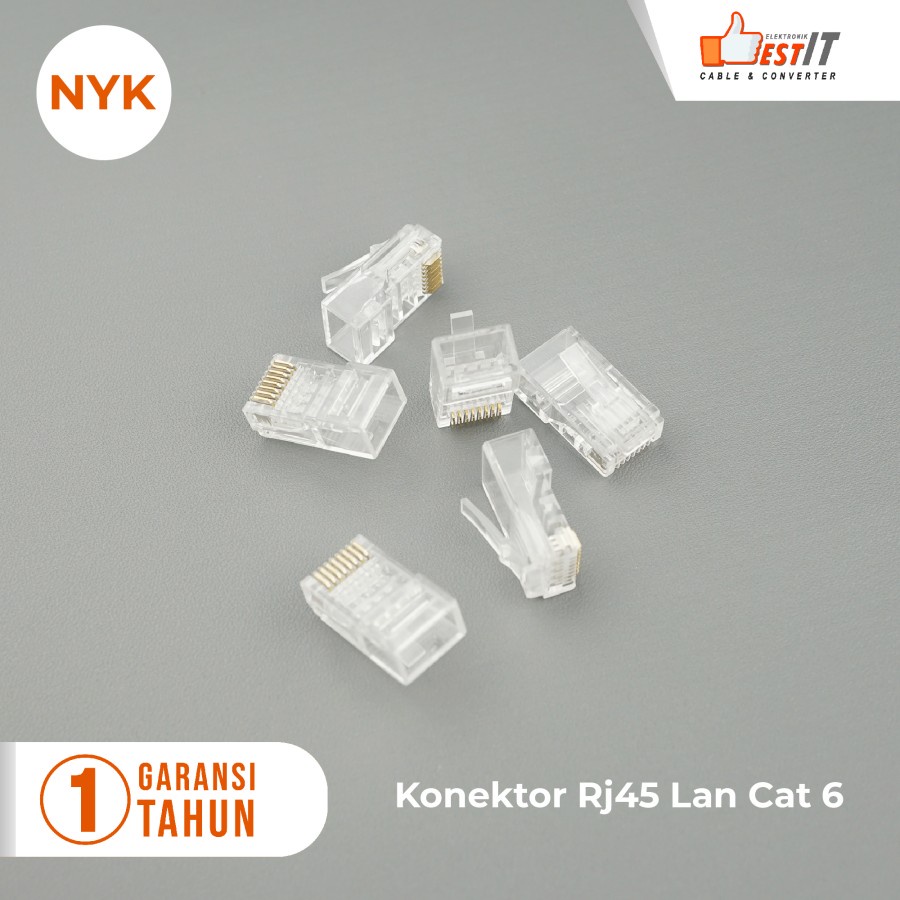 Konektor Rj45 Lan Cat 6 1Box isi 50pcs- Connector Rj45 Cat6 High Speed NYK