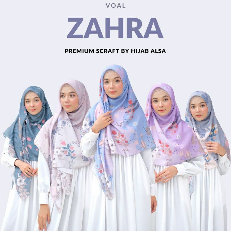 Exclusive Voal Zahra By hijab Alsa | Hijab Motif Premium Scarf Jilbab Segi Empat Syari Motif Printin