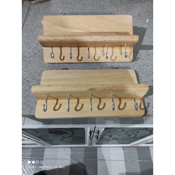 Tempat Gantungan Kunci  23x12cm / Rak Kunci / Rak kayu Serbaguna / Key Holder Mentah 23x12