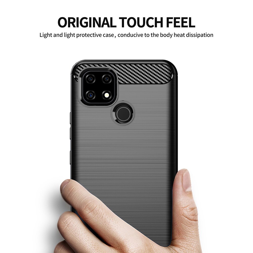 Case Realme C21 Softcase Ipaky Carbon Original