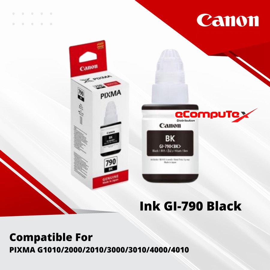 TINTA CANON INK GI-790 BLACK BOTTLES / TINTA CANON INK GI790 HITAM BOTOL - RESMI