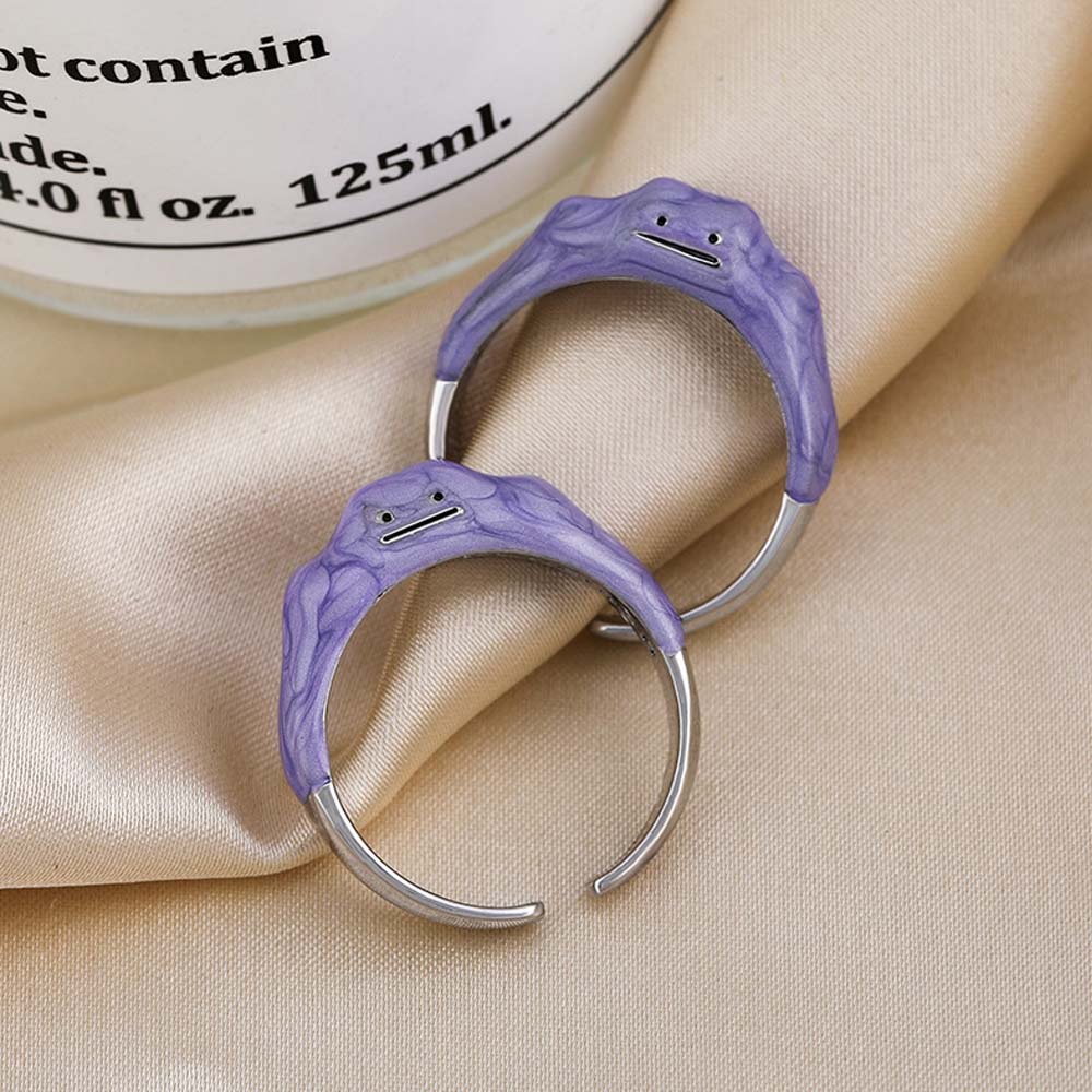 MXBEAUTY Cute Open Rings Girls Fashion Jewelry Finger Rings Women Korean Personality Dreamy Purple Smile Alloy/Multicolor