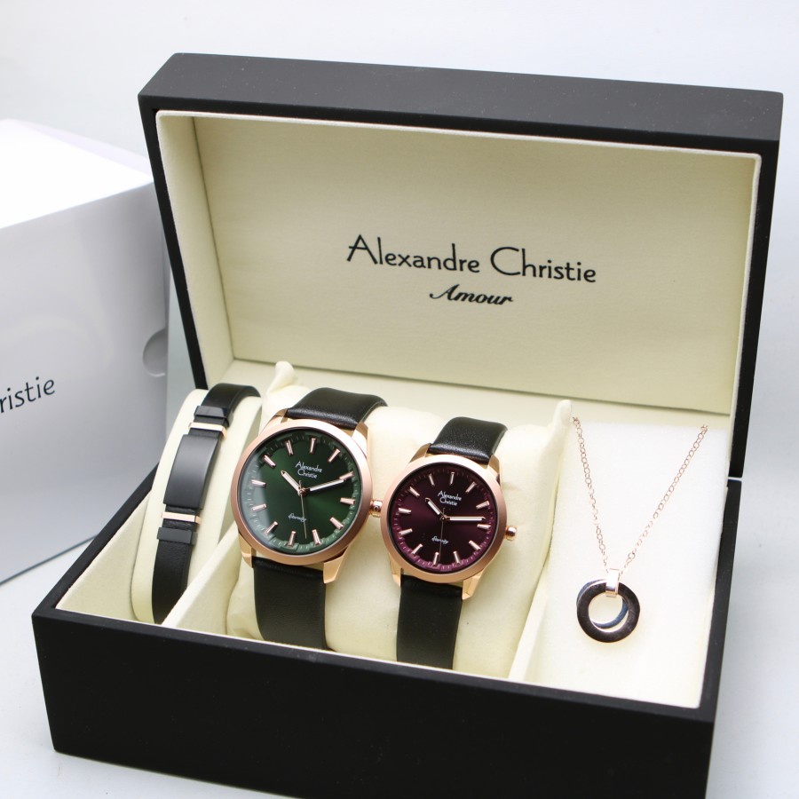 JAM TANGAN ALEXANDRE CHRISTIE AC 8664 / AC8664 BOX SET COUPLE ORIGINAL GARANSI RESMI 1 TAHUN