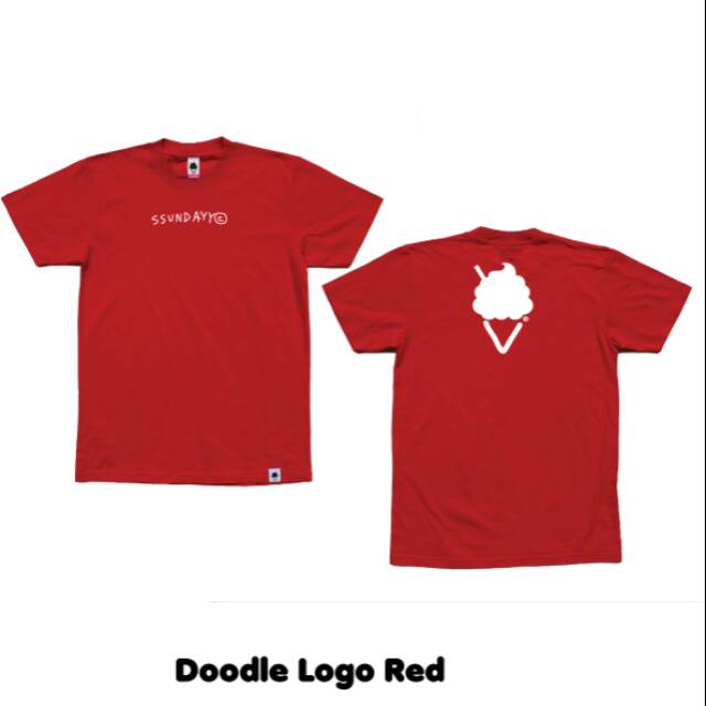 T-SHIRT / Kaos Distro SundaySundayCo Original ( Doodle Red )