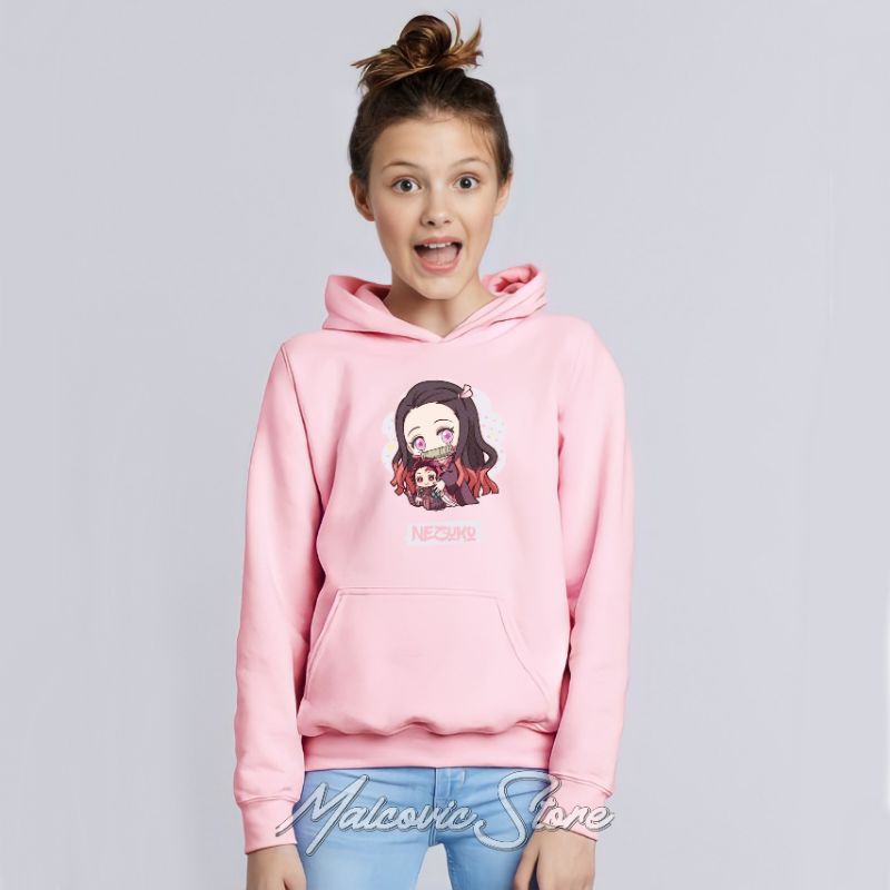 Sweater Hoodie Anak Nezuko Kamado Unisex / Hoodie Jumper Anak Anime Nezuko Kamado / Jaket Anak Nezuk