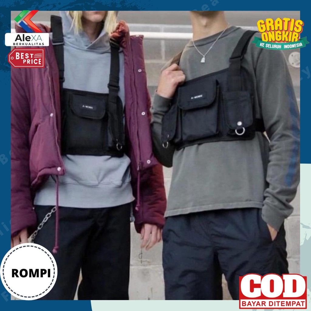 Chest Bag Rig Tas Dada Selempang Tas Rompi Motor Unisex Multifungsi ROMPI Tas Dada Chest Bag Rompi G