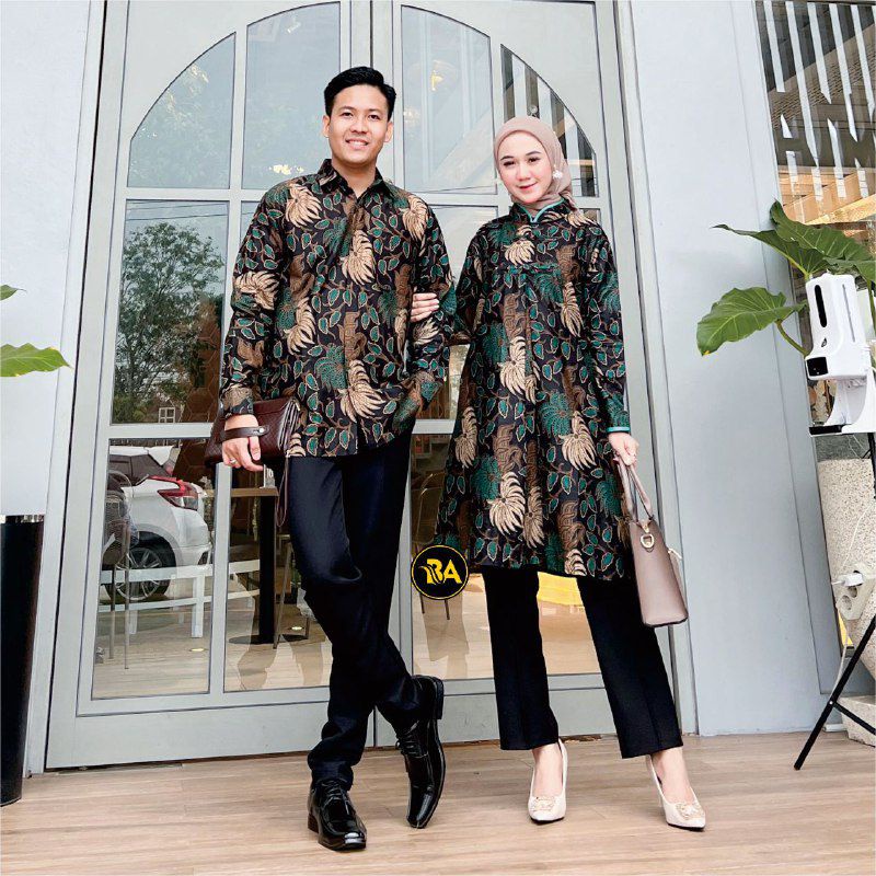 Batik Tunik Couple Modern Set Pakaian Couple Kemeja Batik Pria Batik Couple Premium