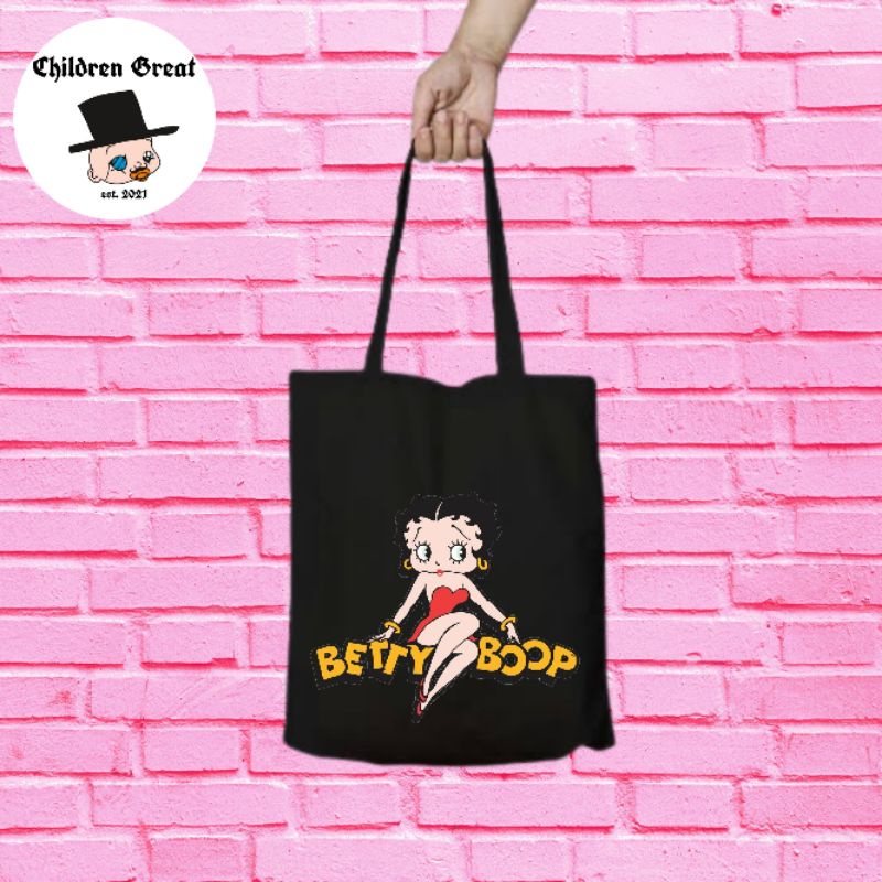 Tote bag BETTY BOOP kartun gadis modern totebag resleting dizzy dishes / canvas / distro / totebag t