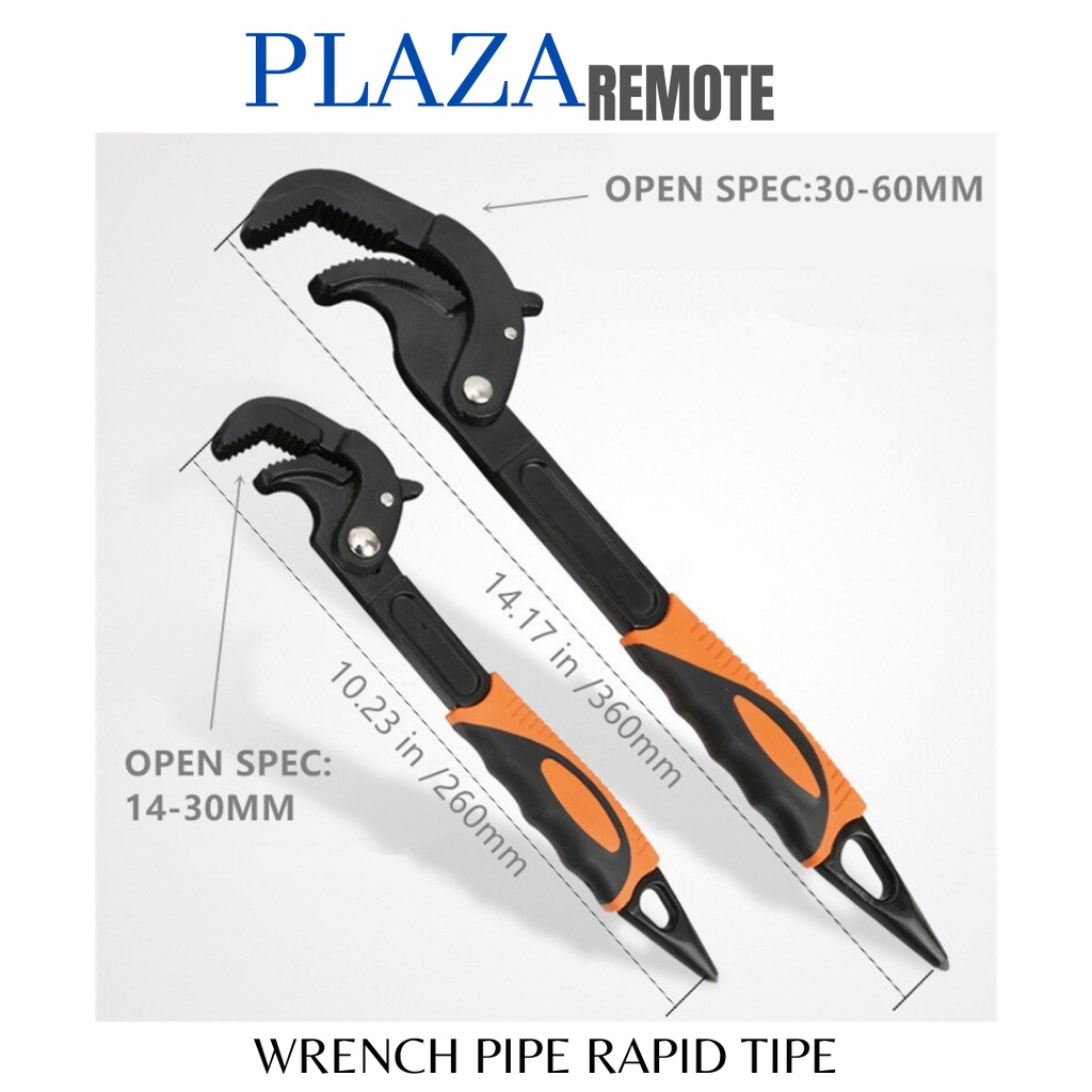 KUNCI PIPA LEDENG WRENCH PIPE  MODEL RAPID BUKAAN 14 MM - 30 MM 10 inch