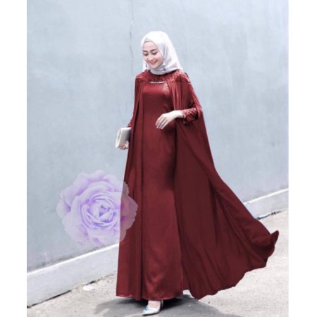 REALPICT SET GAMIS SYARI BAJU MUSLIMAH PESTA MEWAH CANTIK TILE BORDIR BROKAT 3D GLITTER JUMBO KHIMAR