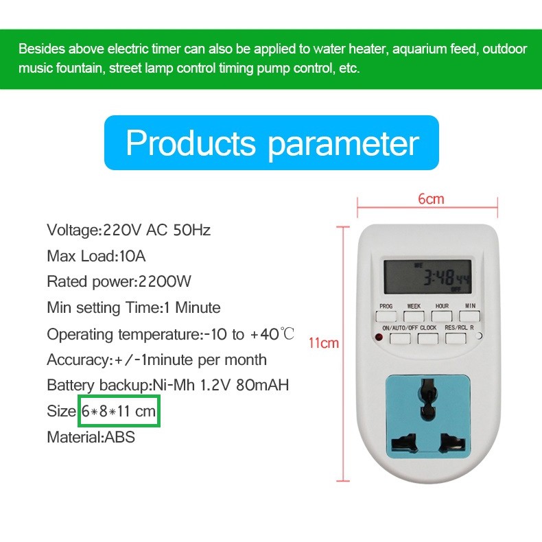 Programmable Digital Timer Switch Weekly Stop Kontak Minggu 16 Program On Off AL-06 AL 06 220V