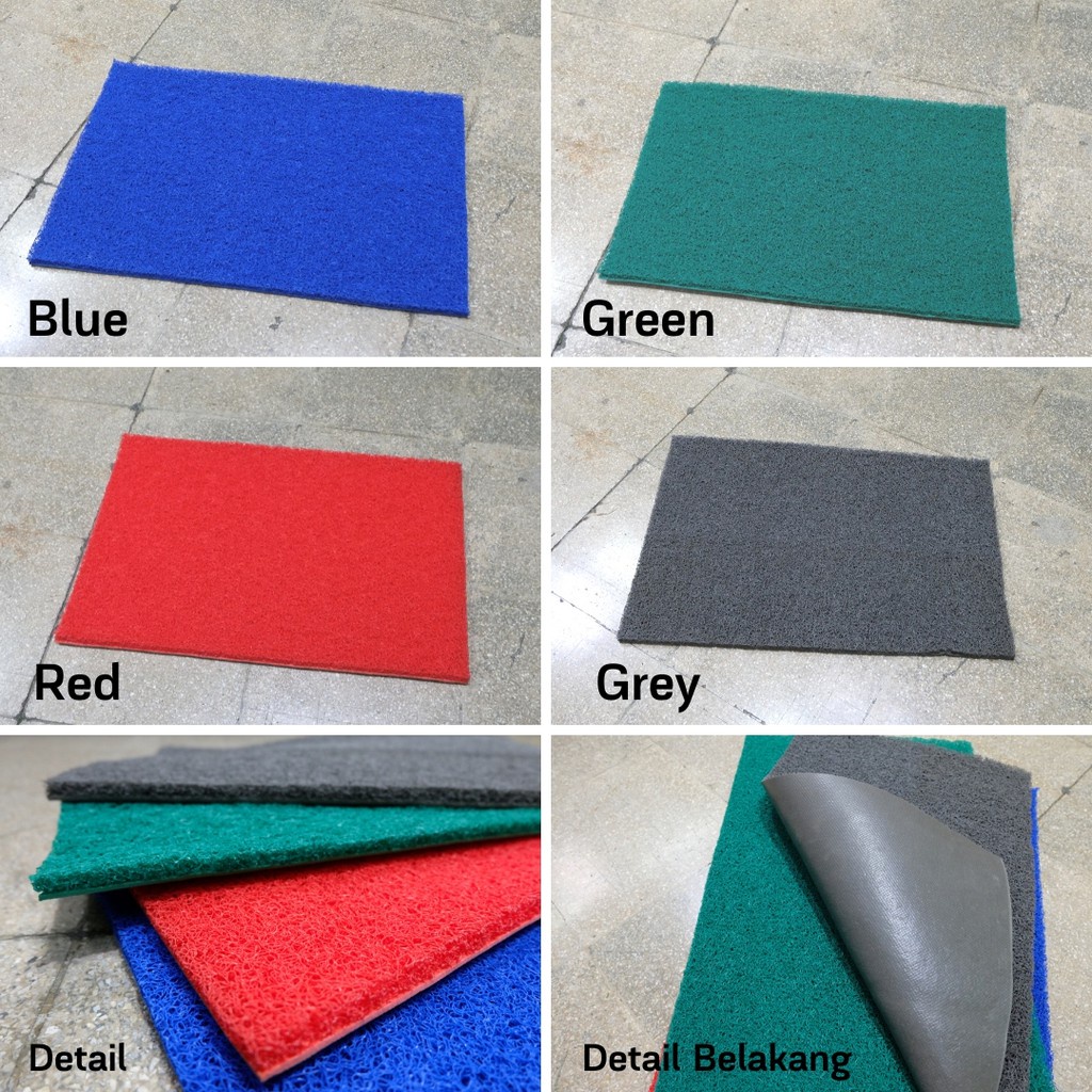 Karpet Mie Meteran 1X1.2m, Karpet Bihun, PVC, anti slip-MERAH