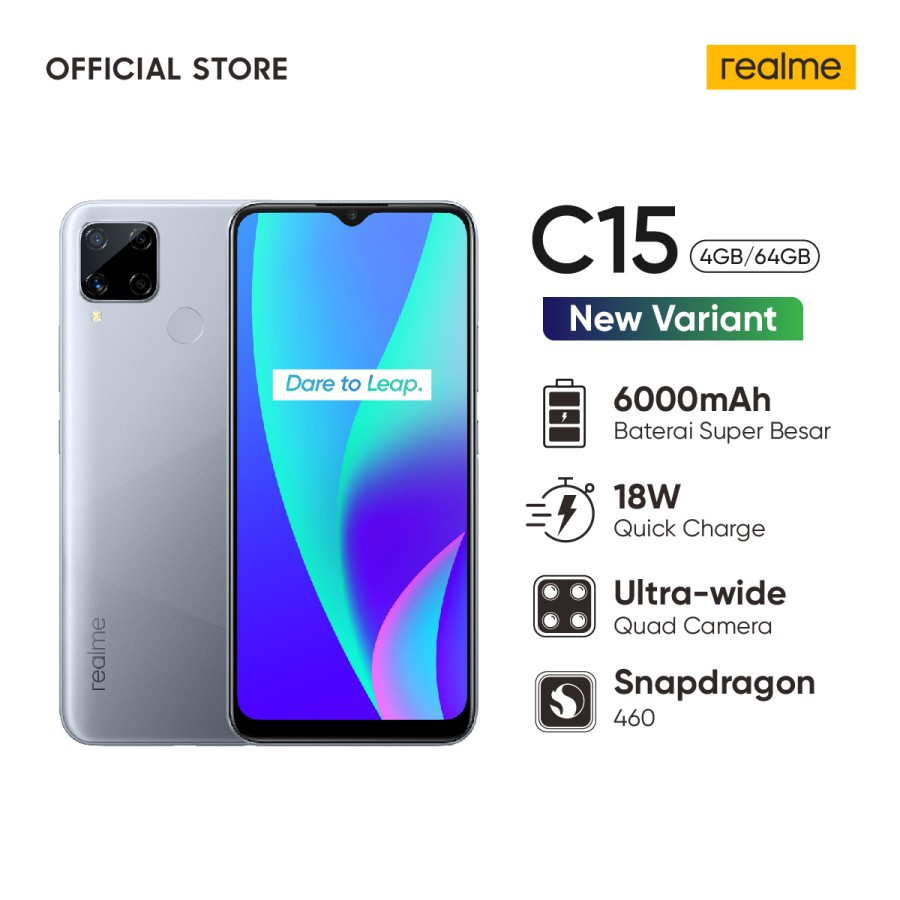 Realme C15 Qual Snapdragon 4 64 Ram 4gb Rom 64gb Garansi Resmi Indonesia