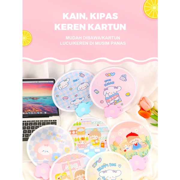 Kipas Travel Lipat - Kipas Kecil Kain Mini Portable - Kipas Tangan Musim Panas