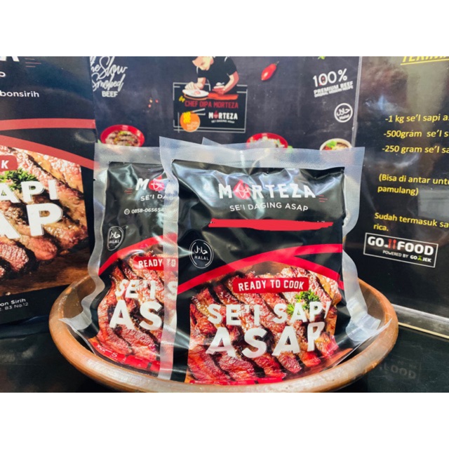 

Sei sapi asap Morteza lengkap dengan sambal 500gr