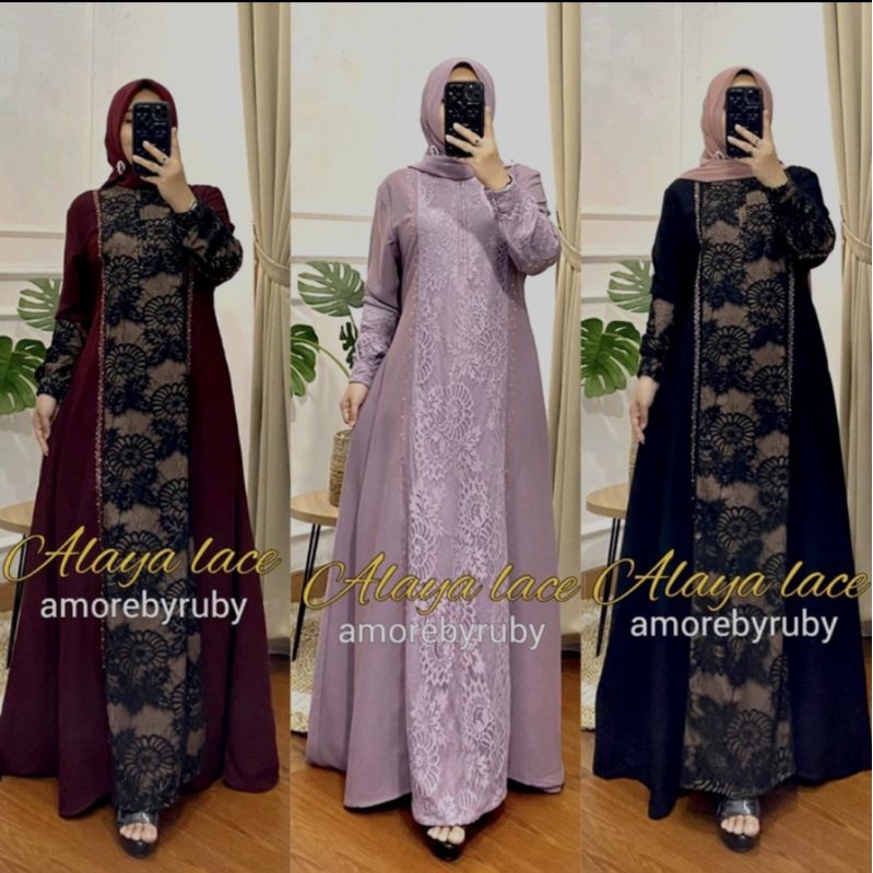 GAMIS BRUKAT IMPORT ALAYA AMORE BY RUBY FASHION HIJAB 2022