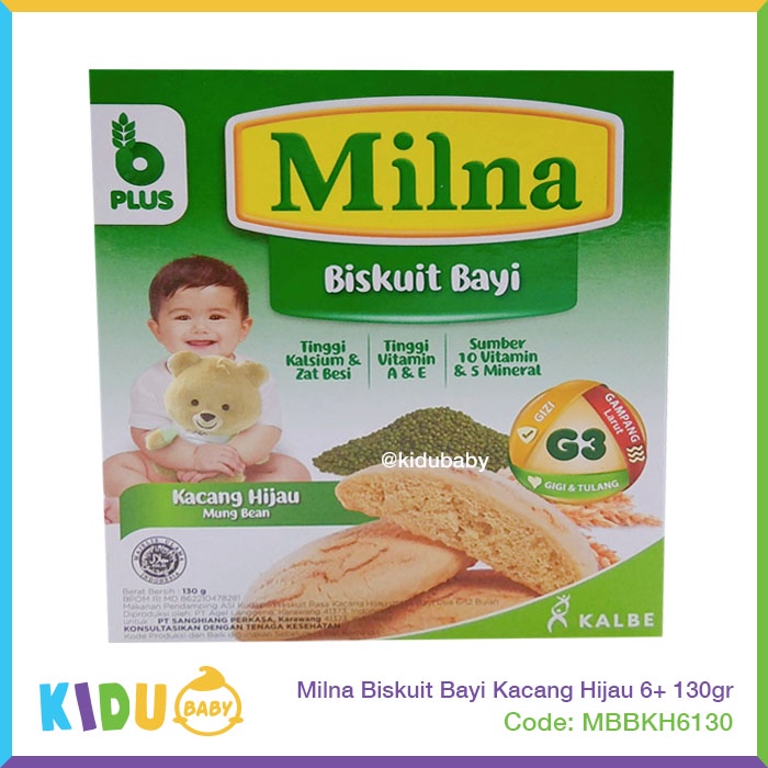 Milna Biskuit Bayi Cemilan MPASI 6 bulan keatas 130gr Kidu Baby