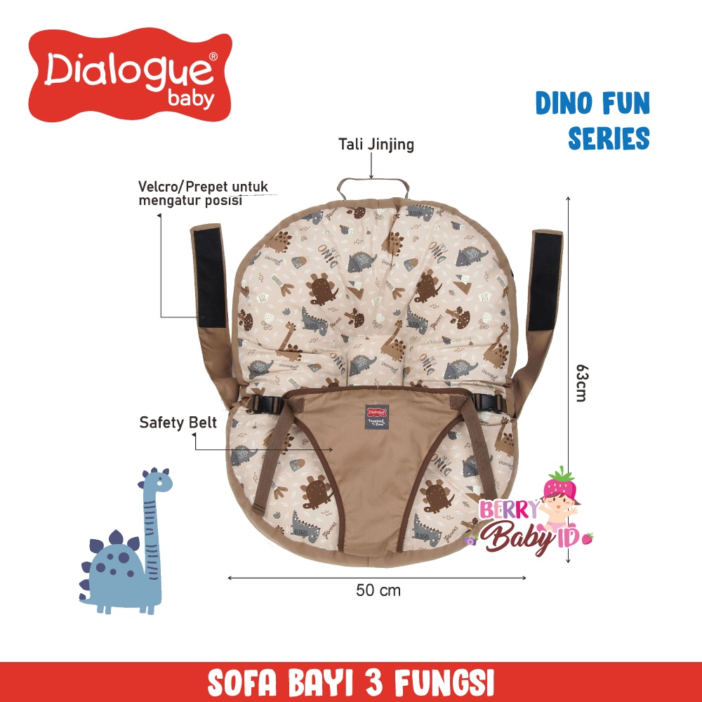 Dialogue Baby Sofa Bayi 3in1 Kasur Multifungsi Planet Dino Fun Series Berry Mart