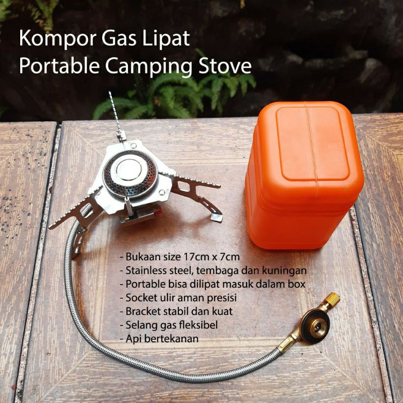 KOMPOR ULTRALIGHT GAS PORTABLE SELANG WSS 201 CANISTER ALAT ADAFTOR GAS / kompor camping portable