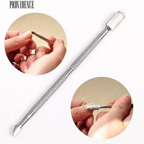 Stainless Steel Kutikula Nail Pusher Remover Pedicure Manicure Alat Ganda Berakhir