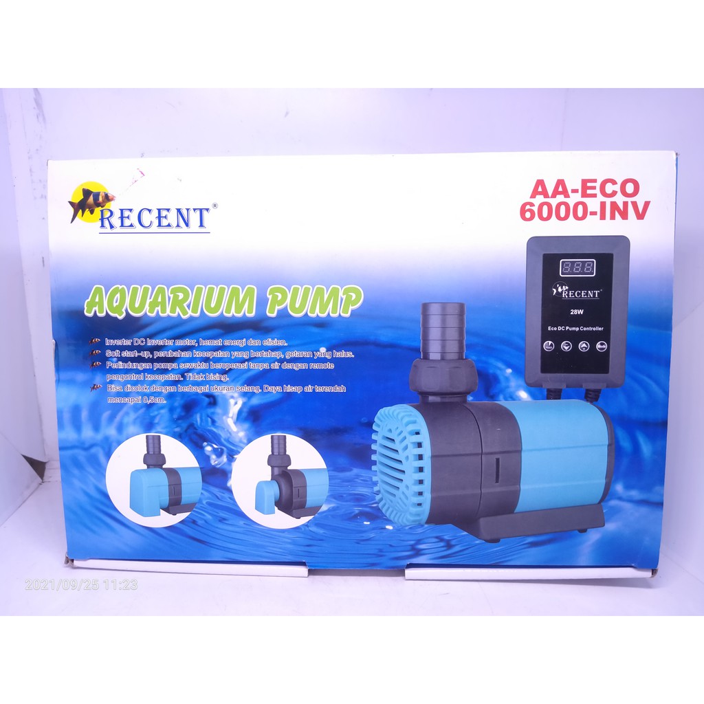 Pompa Kolam Ikan Aquarium Celup AC DC INVERTER Water Pump AA ECO 6000