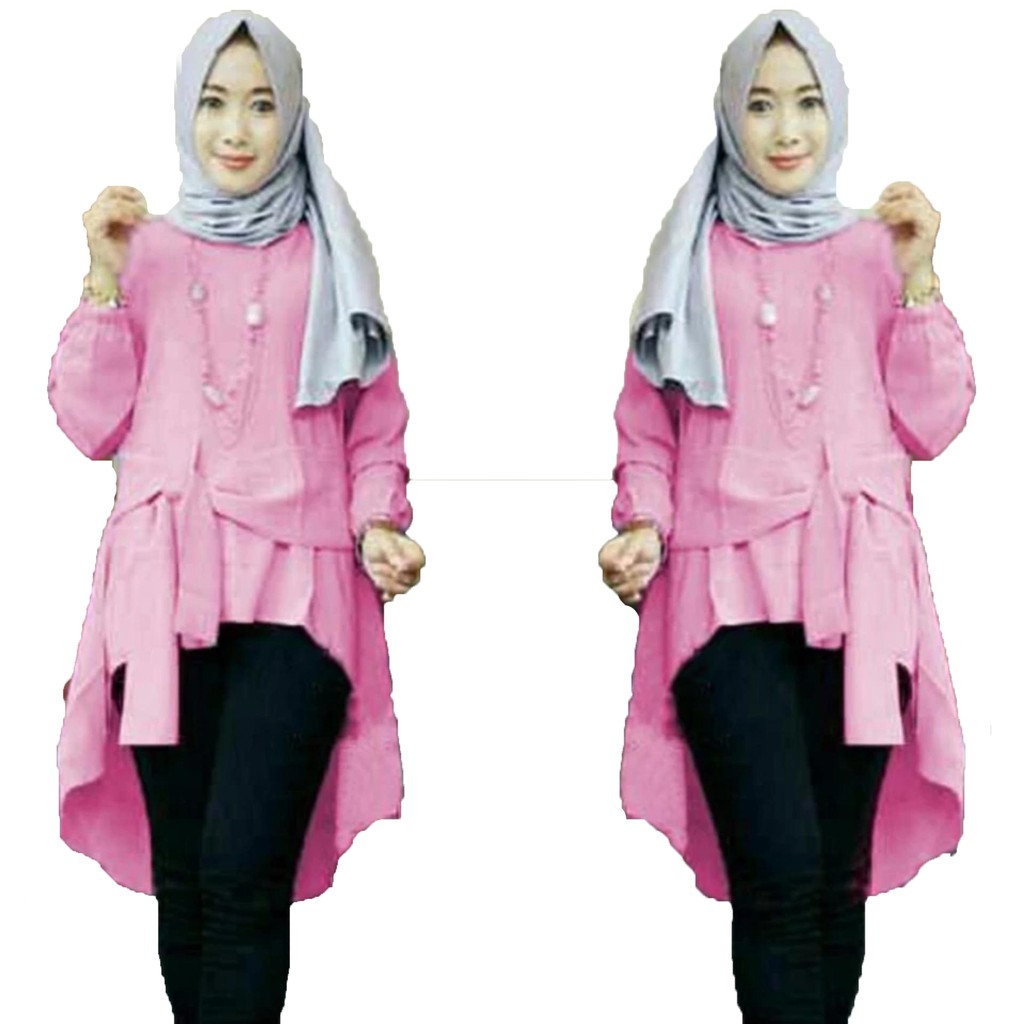 [Tunik Cantika varian warna SW] tunik wanita balotelli NAVI/MARON/PINK/ABU/MOCCA/TOSCA
