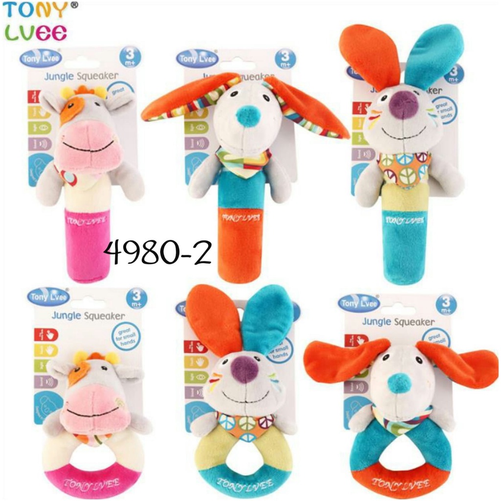 Rattle Junggle Squeaker Tony Lvee - Motif RANDOM (TL-RSA)