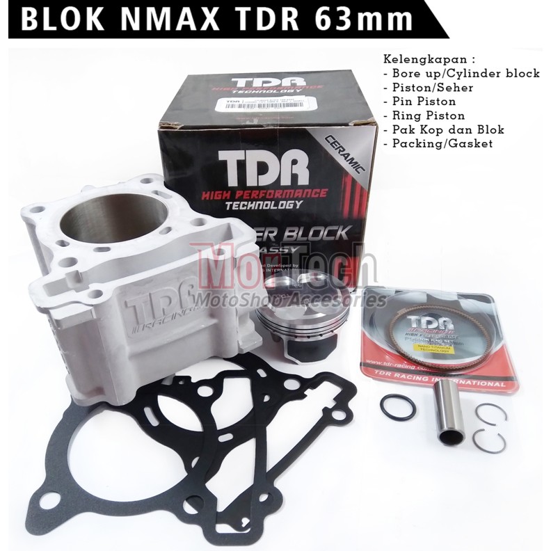 TDR Racing Forged Piston Cylinder Blok Bore Up Mesin Ceramic Nicasil 62mm 63mm For Nmax AEROX NVX Le