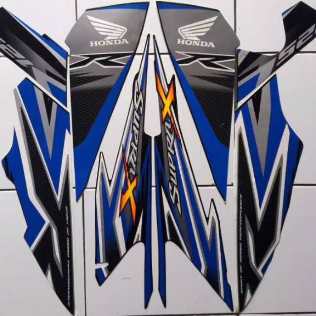 Striping stndar ori Supra x 125R 2012 biru hitam