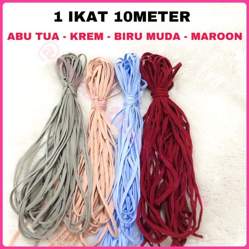 Tali karet elastis meteran karet masker warna 5mm