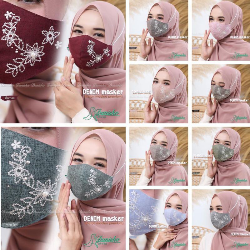 Masker Denim Madina Premium Original Danisha Hijab