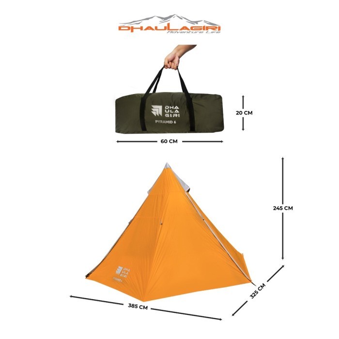 Tenda Pyramid Dhaulagiri Kap 6 Orang Camping Outdoor Tent Double Layer