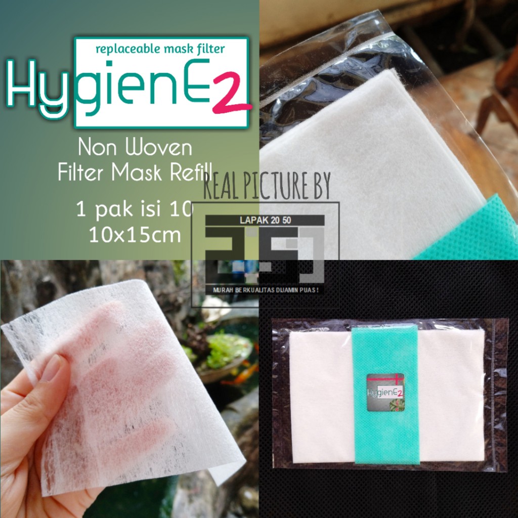 MASKER KAIN 3 LAPIS FILTER REFILL KAIN NON WOVEN REGULER ISI 10 HYGIENEZ MURAH PM 2.5 BISA DICUCI