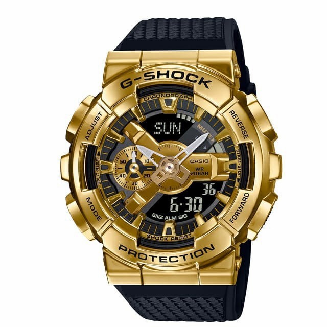 Jam Tangan Pria G-Shock Casio GA-110 Ori BM Tali Rubber Dual Timr - Hitam Silver