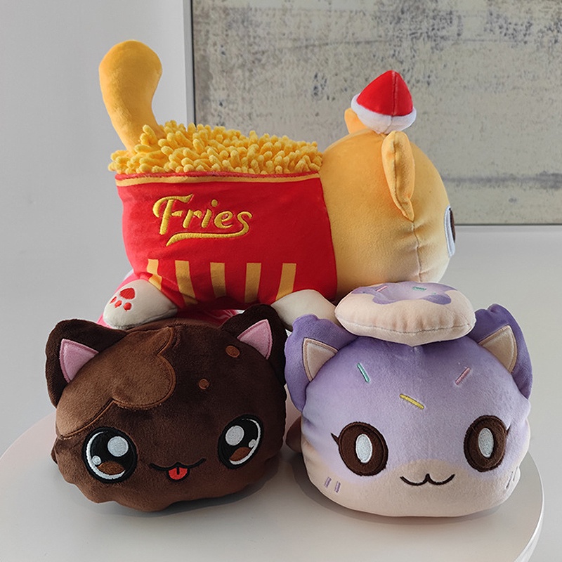 Aphmau Meows Bantal Kursi Bentuk Kartun Makanan Bahan Plush Lembut Untuk Hadiah Natal Anak