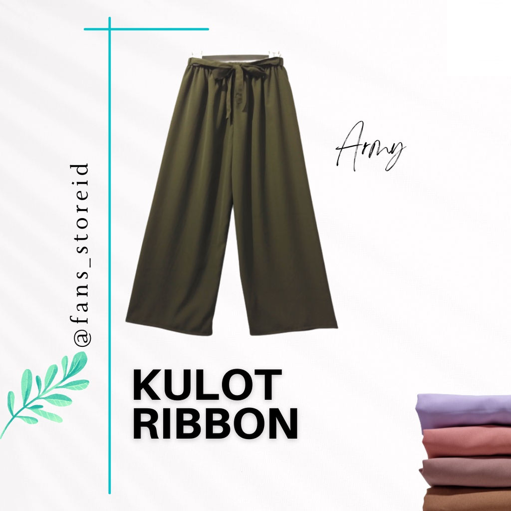 KULOT RIBBON TALI KASUAL KOREAN STYLE PREMIUM-Army