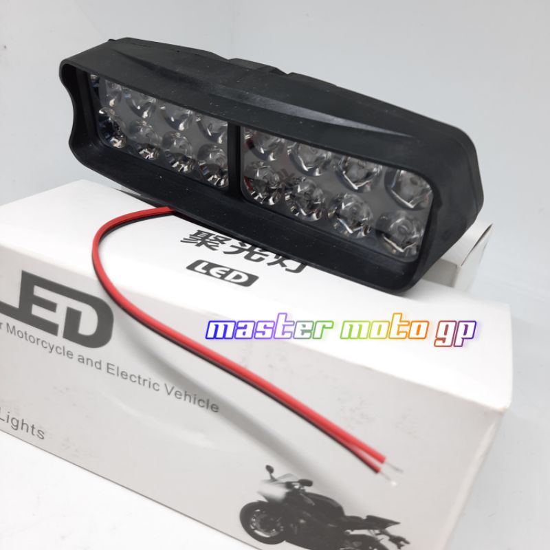 lampu tembak laser gun lampu sorot 16 led 12 V anti air waterproof lampu tembak 16 mata Led sepeda motor adv aerox Nmax vixion scorpio Rxking xride mio beat vario jupiter supra