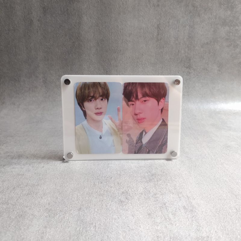 Frame Foto Akrilik 3R Stand Penyangga Kaki Metal Stainless Acrylic Photo Table Top Bingkai Photo