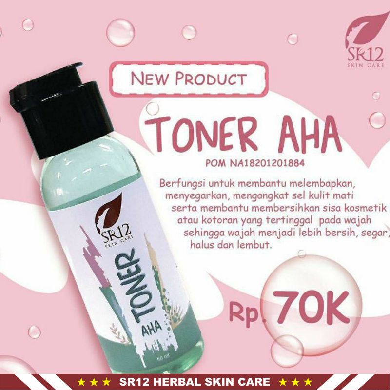 Toner SR12 | Toner AHA SR12 &amp; Toner BHA SR12 | Toner Wajah SR12 Skincare | Pembersih Wajah SR12