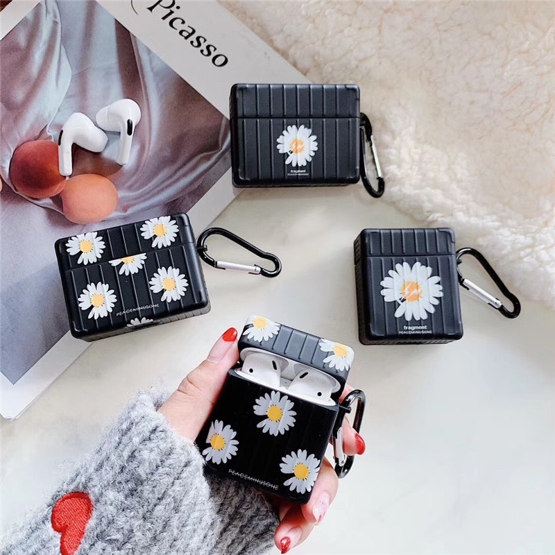 【TERSEDIA &amp; COD】Casing Silikon Gaya Korea Motif Bunga Daisy Untuk Simpan Earphone Wireless Bluetooth Apple Airpods 12