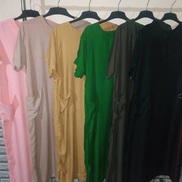 Daster basic rayon polos rayon tebal