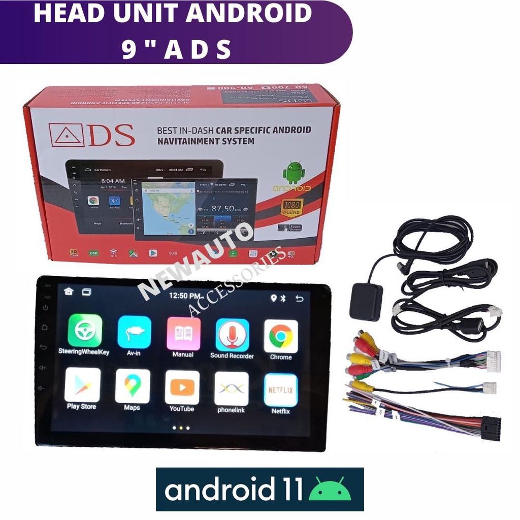 head unit android ram 2gb 9 inch android 9" ads