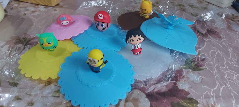 Tutup Gelas Karakter Mug Lid Cangkir Silikon Cantik Anti Virus Motif Karakter Kartun