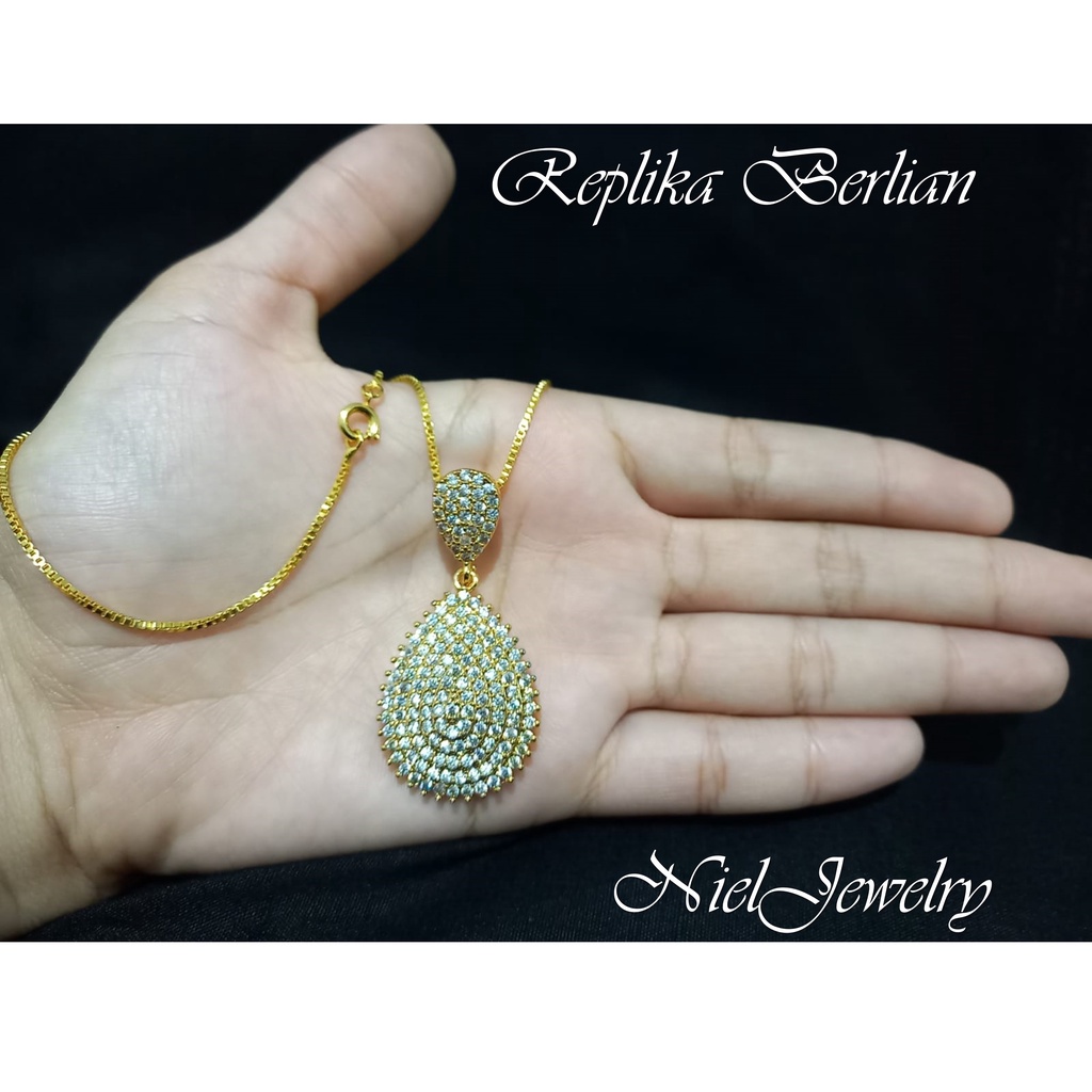 Kalung Labu Replika Berlian Gold Kalung Replika Perhiasan Wanita Import Premium